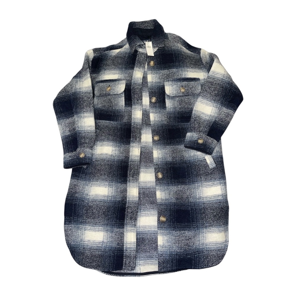 Gap Oversized Plaid Button-Up Shirt Jacket